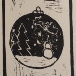 carte de vœux linogravure